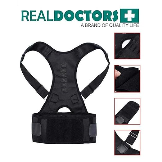 Unisex Posture Corrector Back Brace - Hand Washable Snap Closure Support Belt for Improved Posture, Slouch Reduction, Running Posture Trainer with Magnetic Closure