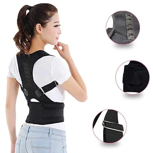 Unisex Posture Corrector Back Brace - Hand Washable Snap Closure Support Belt for Improved Posture, Slouch Reduction, Running Posture Trainer with Magnetic Closure