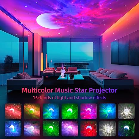 Star Projector Night Light with Speaker 360°Adjustable Design, Astronaut Nebula Galaxy Night Light Projector for Children Adults Baby Bedroom, Party Game Room