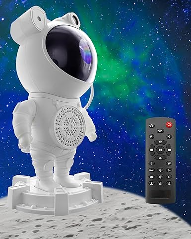 Star Projector Night Light with Speaker 360°Adjustable Design, Astronaut Nebula Galaxy Night Light Projector for Children Adults Baby Bedroom, Party Game Room