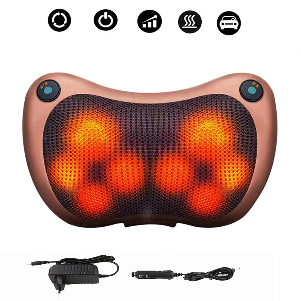 Back Massager with Heat, Ultra Slim Shiatsu Lower Back Neck Massage Pillow