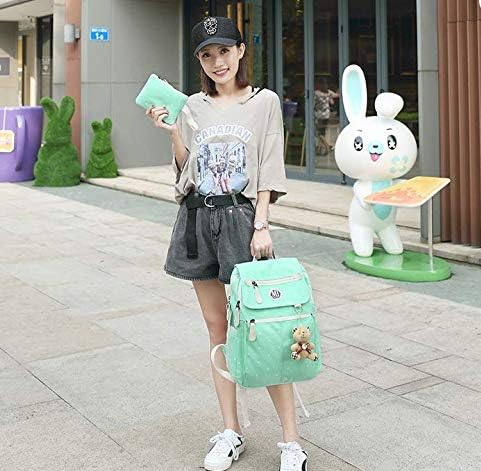 3 Pieces Canvas Backpack Set - Shoulder Bag School Bag Travel Bag for Teenager girls children