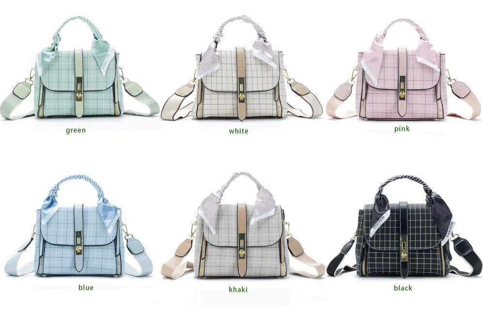 New Crossbody Check Print Bag for Women's