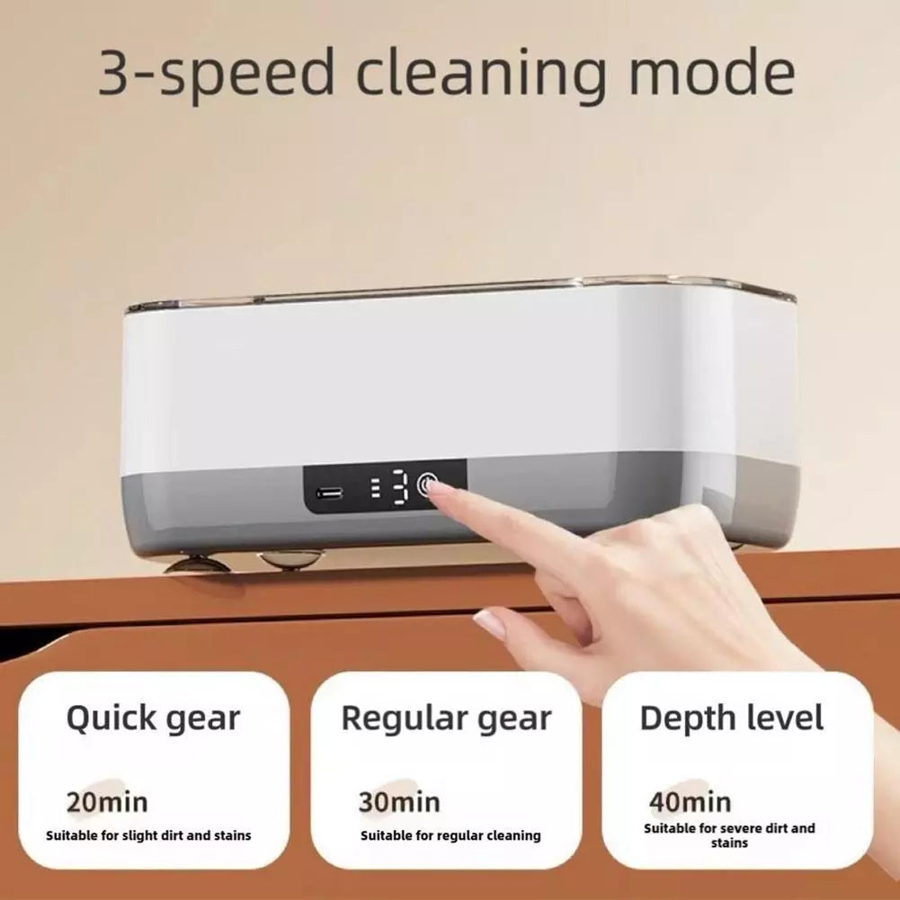 Ultrasonic Cleaner - Glasses Cleaner Machine | Jewellery Cleaner Machine for Cleaning Glasses Shaver Heads Jewelry Watches Dentures | 360° Degree Ultrasonic Cleaner with 3 Modes Household Cleaner